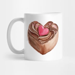 Chocolate heart cake for Valentines day Mug